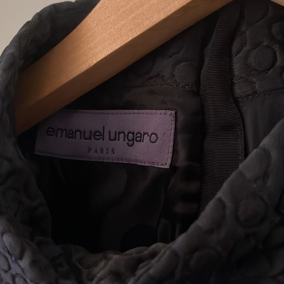 Emanuel Ungaro Paris Formal Dress Gown size 8/10/12 46 Black polka dot sleeve - Picture 11 of 13
